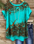Leopard Splash Dolman Sleeve Tee