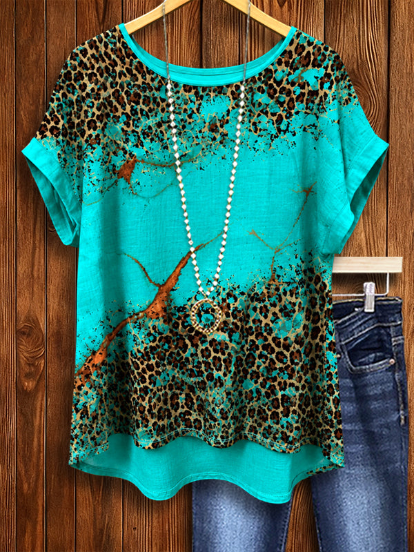 Leopard Splash Dolman Sleeve Tee