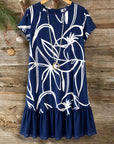 Floral Print Ruffle Hem Dress