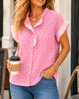 Sweet Magnolia Ruffle Gingham Blouse