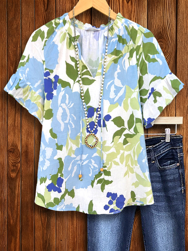Bluebell Breeze Floral Top