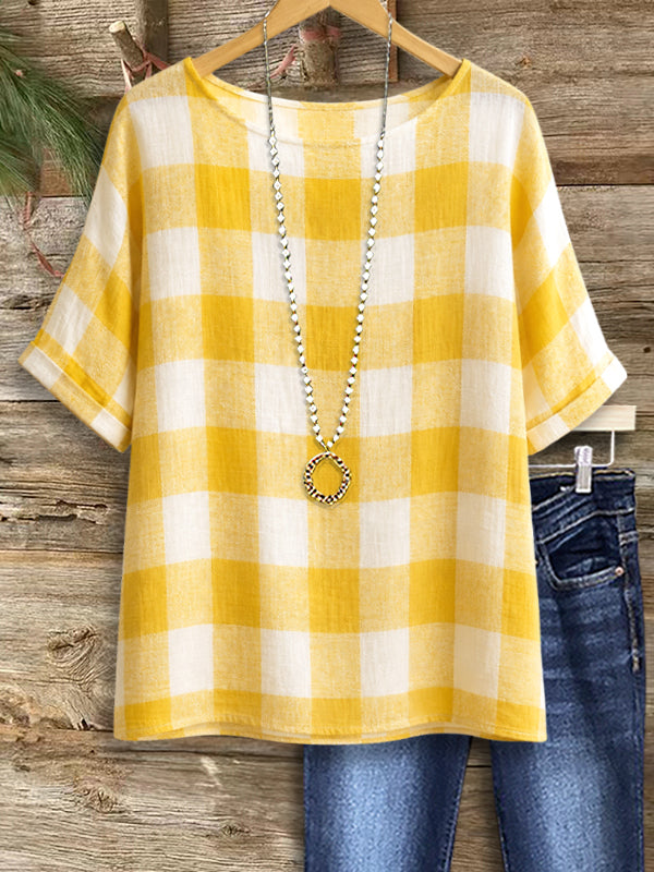 Sunshine Picnic Plaid Tee
