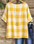Sunshine Picnic Plaid Tee