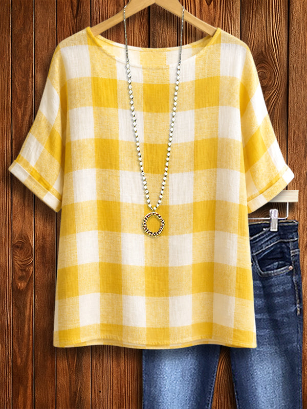 Sunshine Picnic Plaid Tee