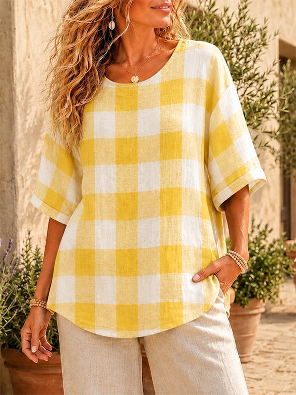 Sunshine Picnic Plaid Tee