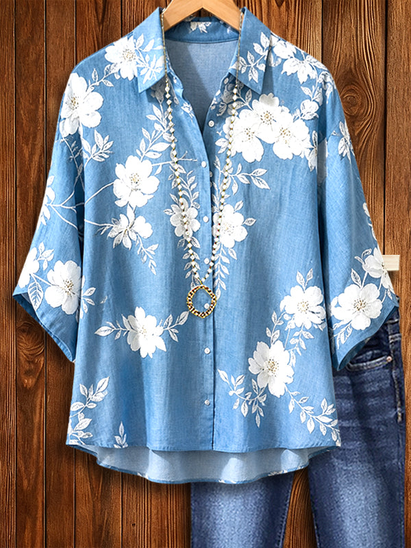 Coastal Bloom Chambray Shirt