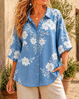 Coastal Bloom Chambray Shirt