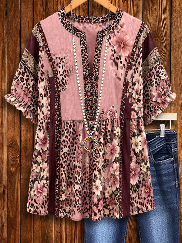 Wild Rose Patchwork Babydoll Top