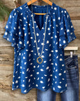 Midnight Sky Flutter Sleeve Blouse