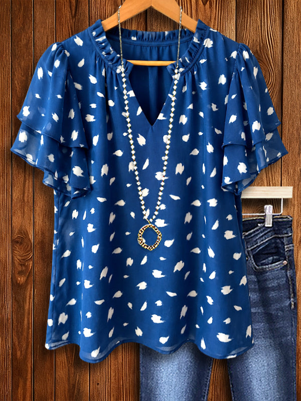 Midnight Sky Flutter Sleeve Blouse