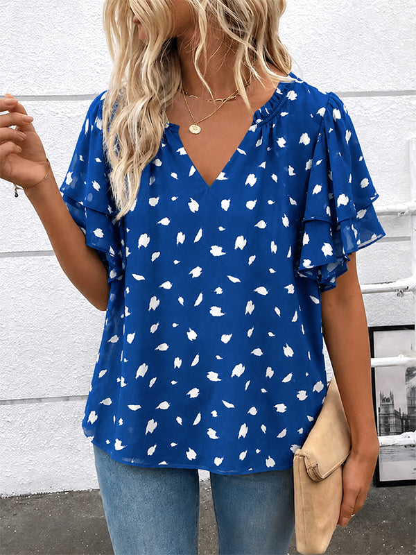 Midnight Sky Flutter Sleeve Blouse