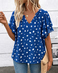 Midnight Sky Flutter Sleeve Blouse