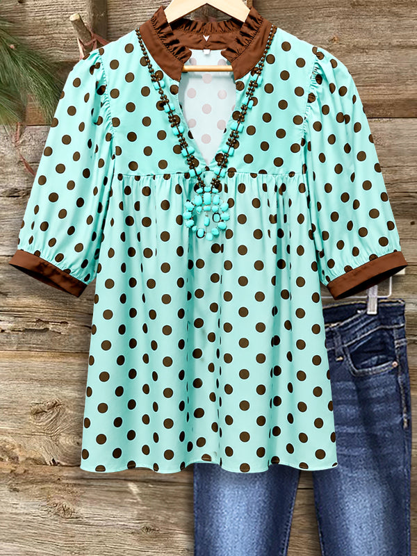 Lagoon Dot Breeze Blouse