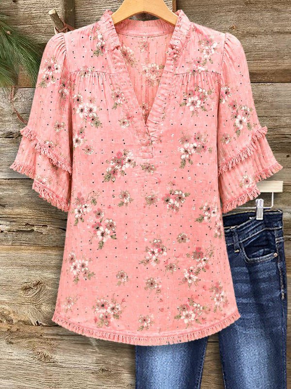 Peach Meadow Ruffle Tunic