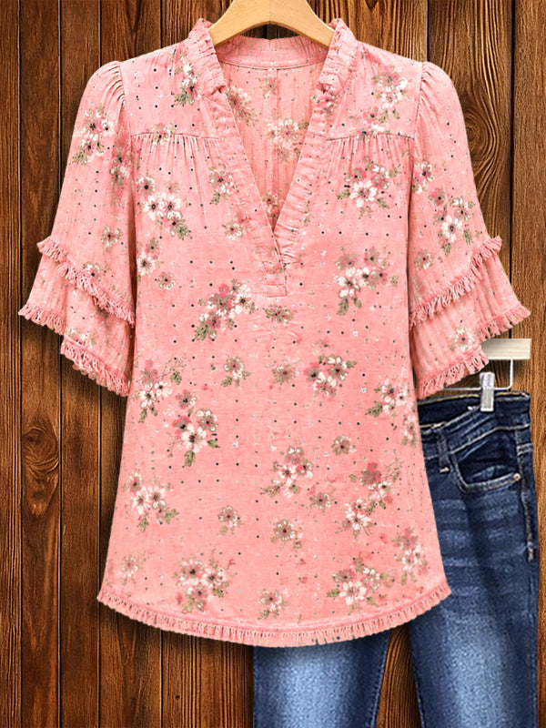 Peach Meadow Ruffle Tunic
