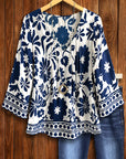 Indigo Bloom Vintage Blouse