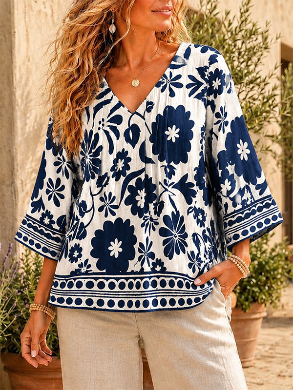 Indigo Bloom Vintage Blouse