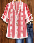 Rodeo Stripe Polka Boho Top