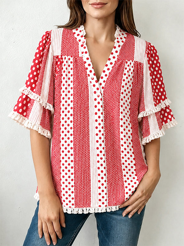 Rodeo Stripe Polka Boho Top