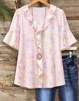 Pastel Garden Ruffle Blouse