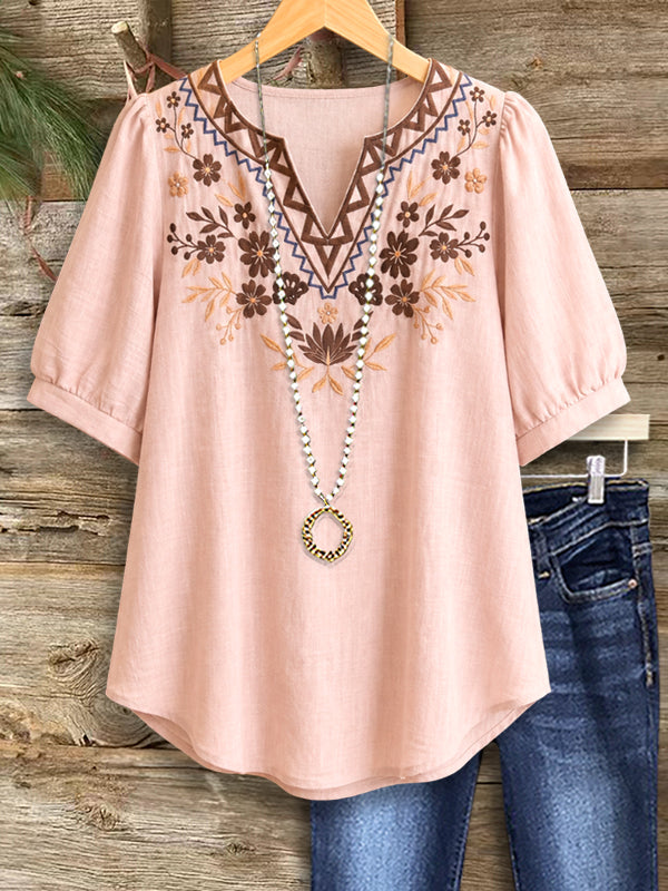 Desert Bloom Embroidered Blouse