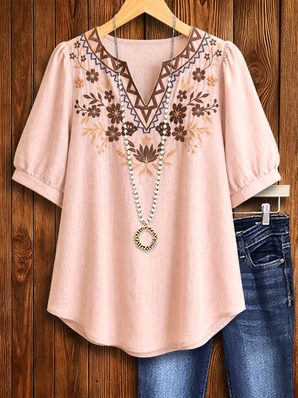 Desert Bloom Embroidered Blouse
