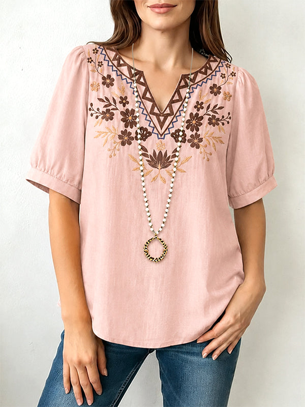 Desert Bloom Embroidered Blouse