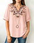 Desert Bloom Embroidered Blouse