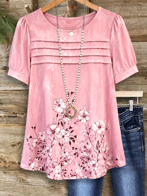Blush Garden Pleated Top