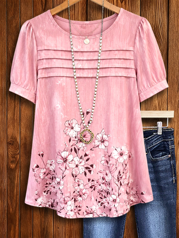 Blush Garden Pleated Top