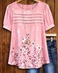Blush Garden Pleated Top