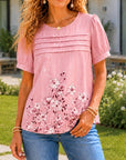 Blush Garden Pleated Top