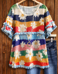 Rainbow Daisy Fringe Top