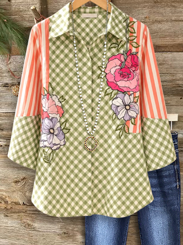 Country Garden Mixed-Print Shirt