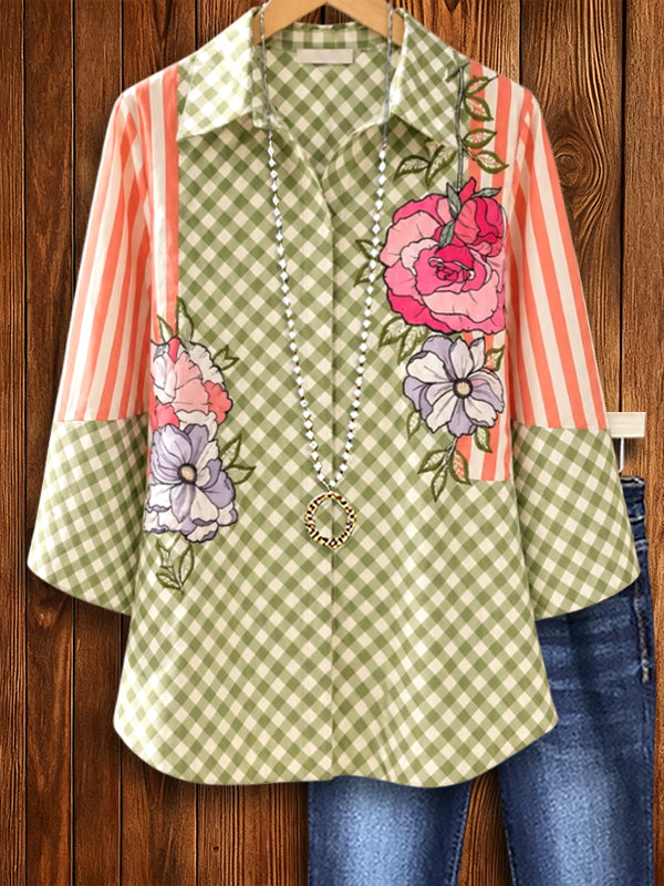 Country Garden Mixed-Print Shirt