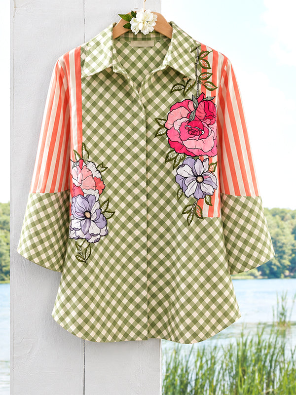Country Garden Mixed-Print Shirt
