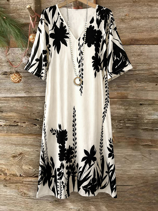 Midnight Botanical Lounge Dress