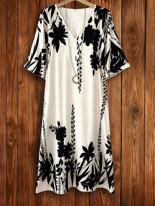 Midnight Botanical Lounge Dress