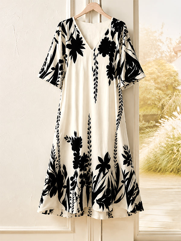 Midnight Botanical Lounge Dress