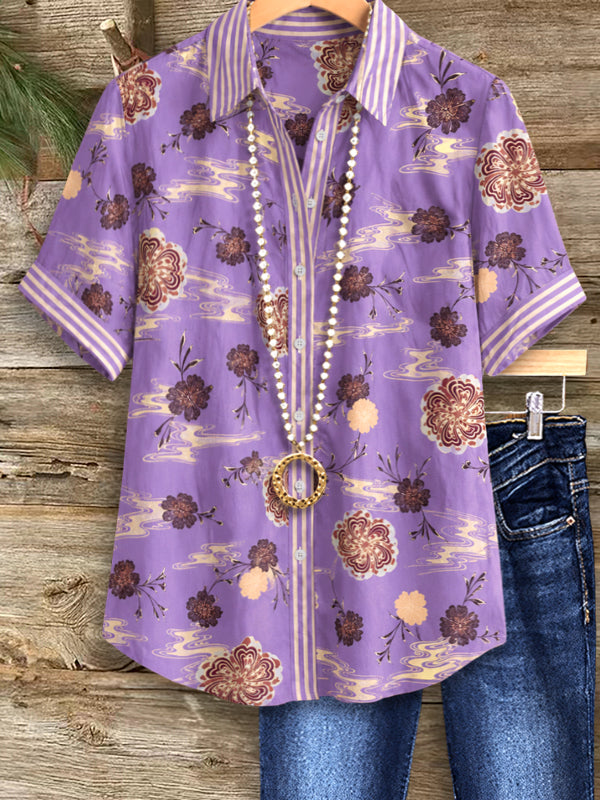 Lavender Bloom Button-Up Shirt
