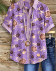 Lavender Bloom Button-Up Shirt