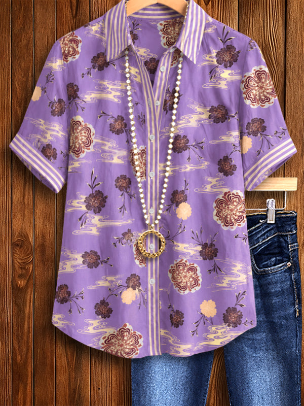 Lavender Bloom Button-Up Shirt