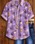 Lavender Bloom Button-Up Shirt