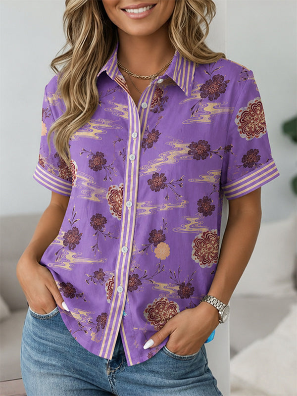 Lavender Bloom Button-Up Shirt