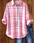 Weekend Blush Plaid Button-Up Shirt