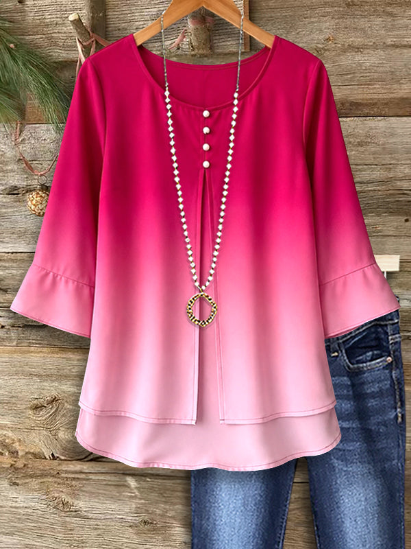 Sunset Glow Ombre Blouse