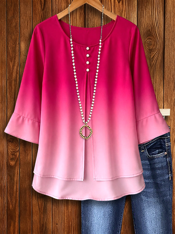 Sunset Glow Ombre Blouse