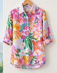 Tropical Bloom Roll-Tab Shirt