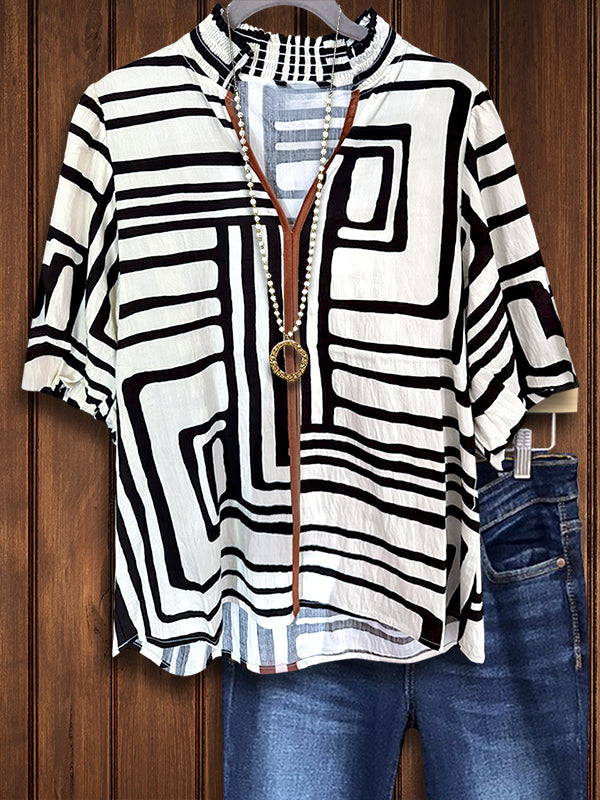 Urban Maze Split Neck Blouse