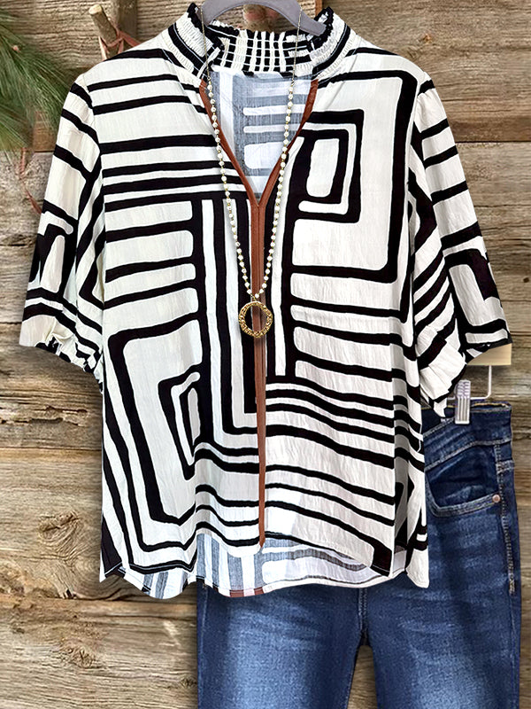 Urban Maze Split Neck Blouse